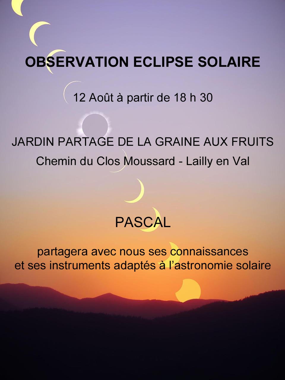 De la grain aux fruits - Affiche eclipse 12.08.26
